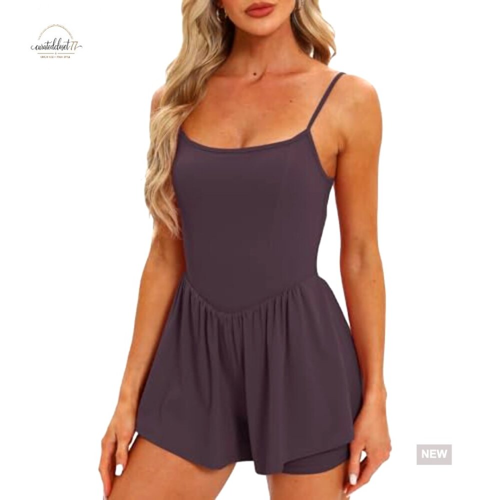 Medium Athletic Romper Spaghetti Strap Double Lin… - image 4
